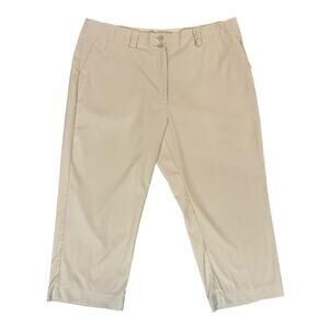 Nike Golf Dri Fit Pants Women’s 14 Medium Beige Cropped Tour Performance Casual